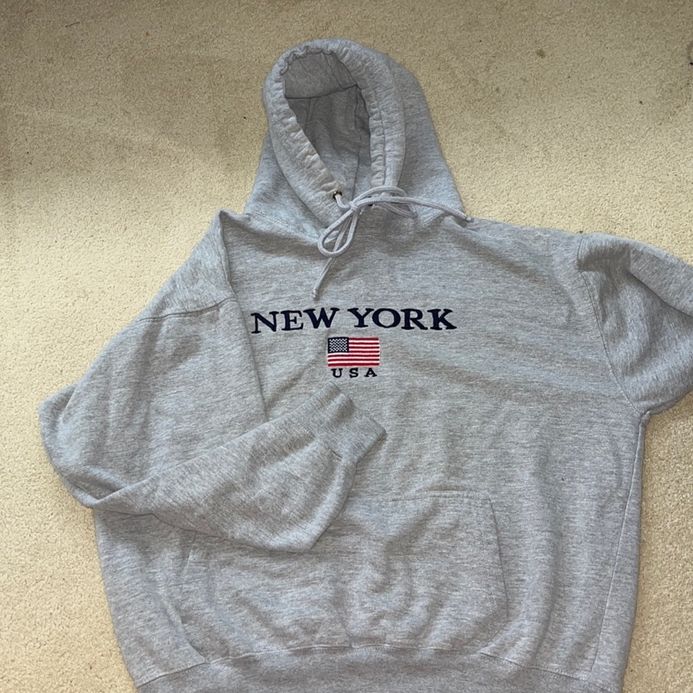 New York grey hoodie sweatshirt